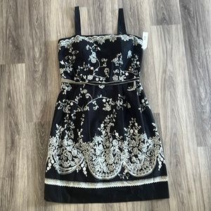 Kim Rogers Black and Cream Floral Print Dress 18